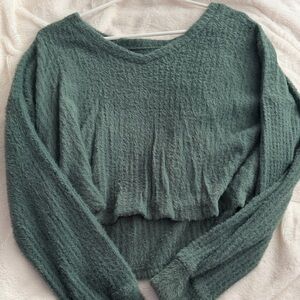 Hollister Soft Green Fuzzy Sweater